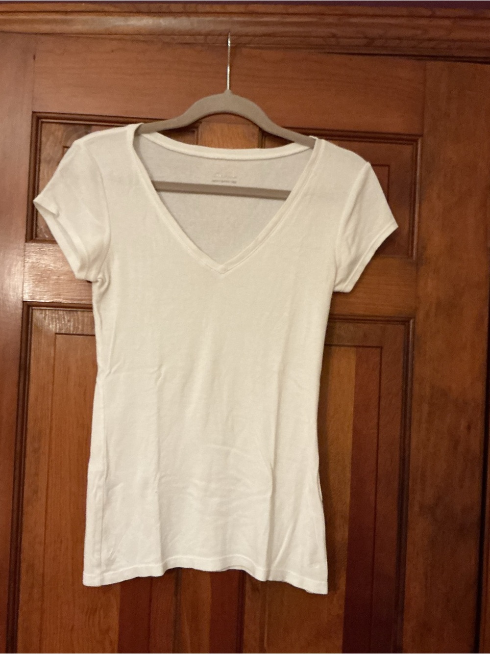 Express White Women's V-Neck Short Sleeve Tee size S
